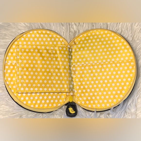 Black and Yellow Wristlet Wallet with Partridge Decoration - Picture 4 of 6